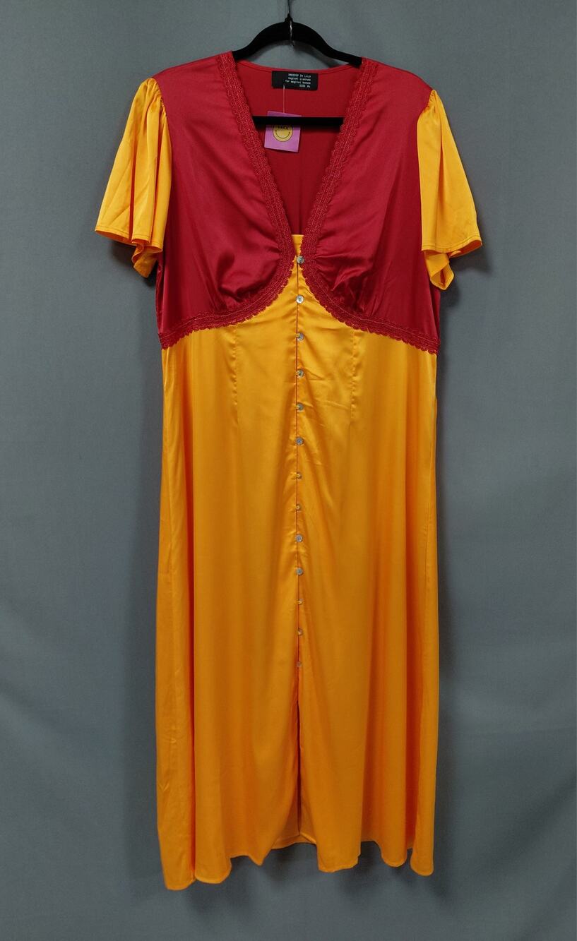 Dressed in Lala Polyester Blend Multicolor Maxi Stretch Women Size XL